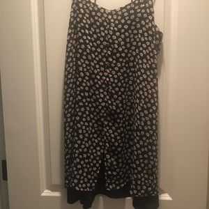 navy flowered slip dress